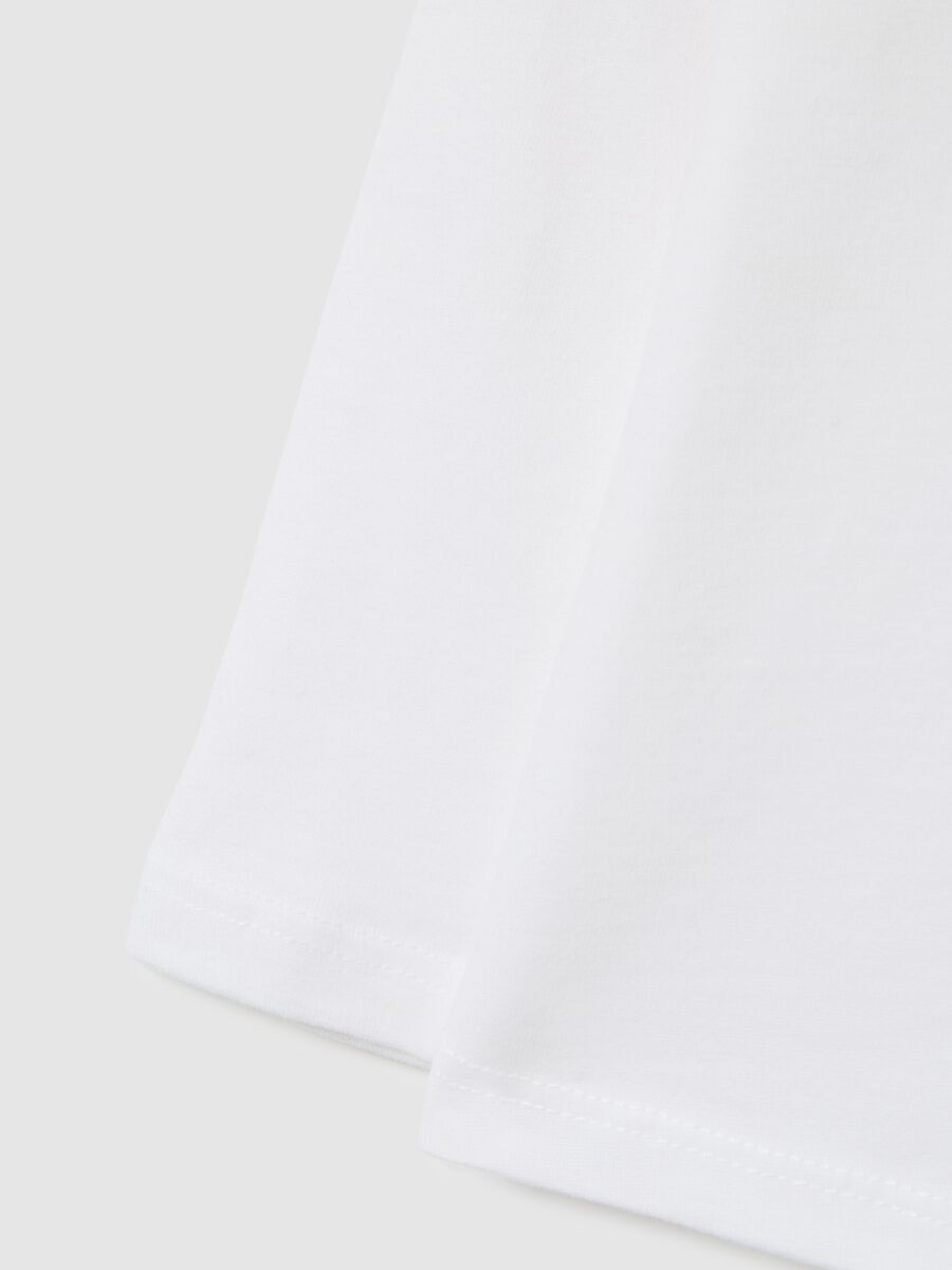 White roll-neck cotton sweater for children, regular fit_3