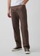 Linen and cotton blend trousers_0