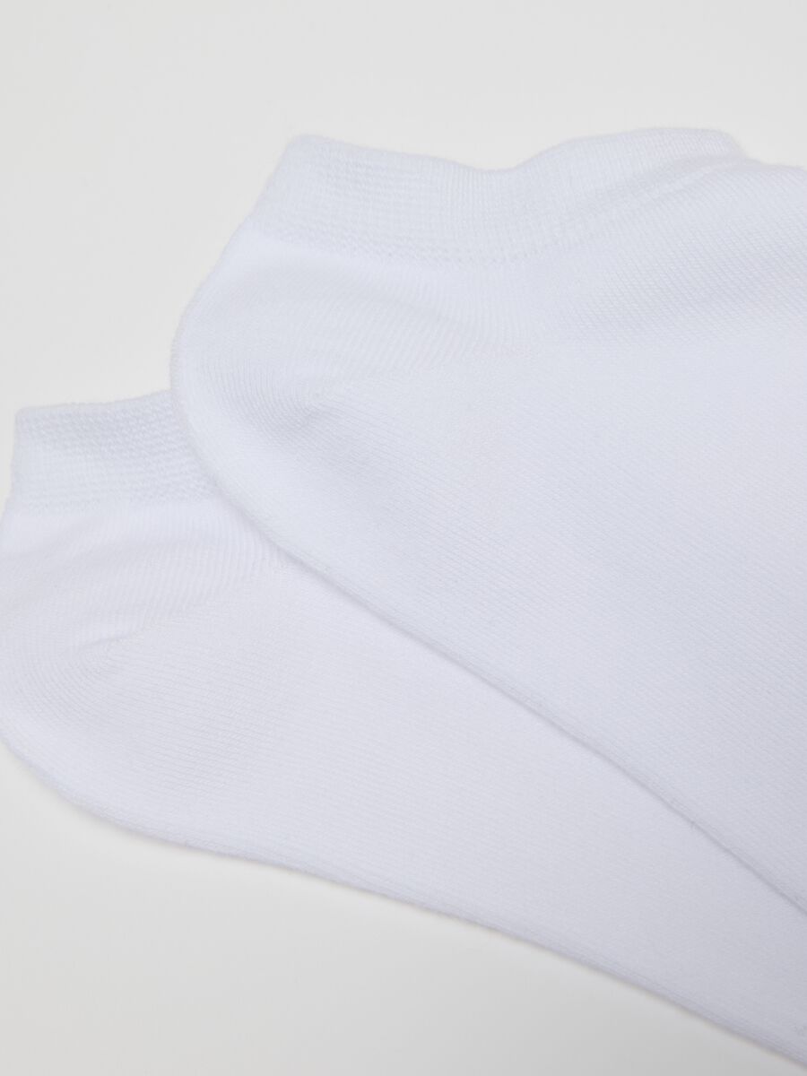 Multipack of white short cotton blend socks with regular fit_2