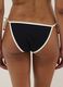Cueca de biqu&iacute;ni preta e branca em tecido el&aacute;stico com atilhos laterais_2