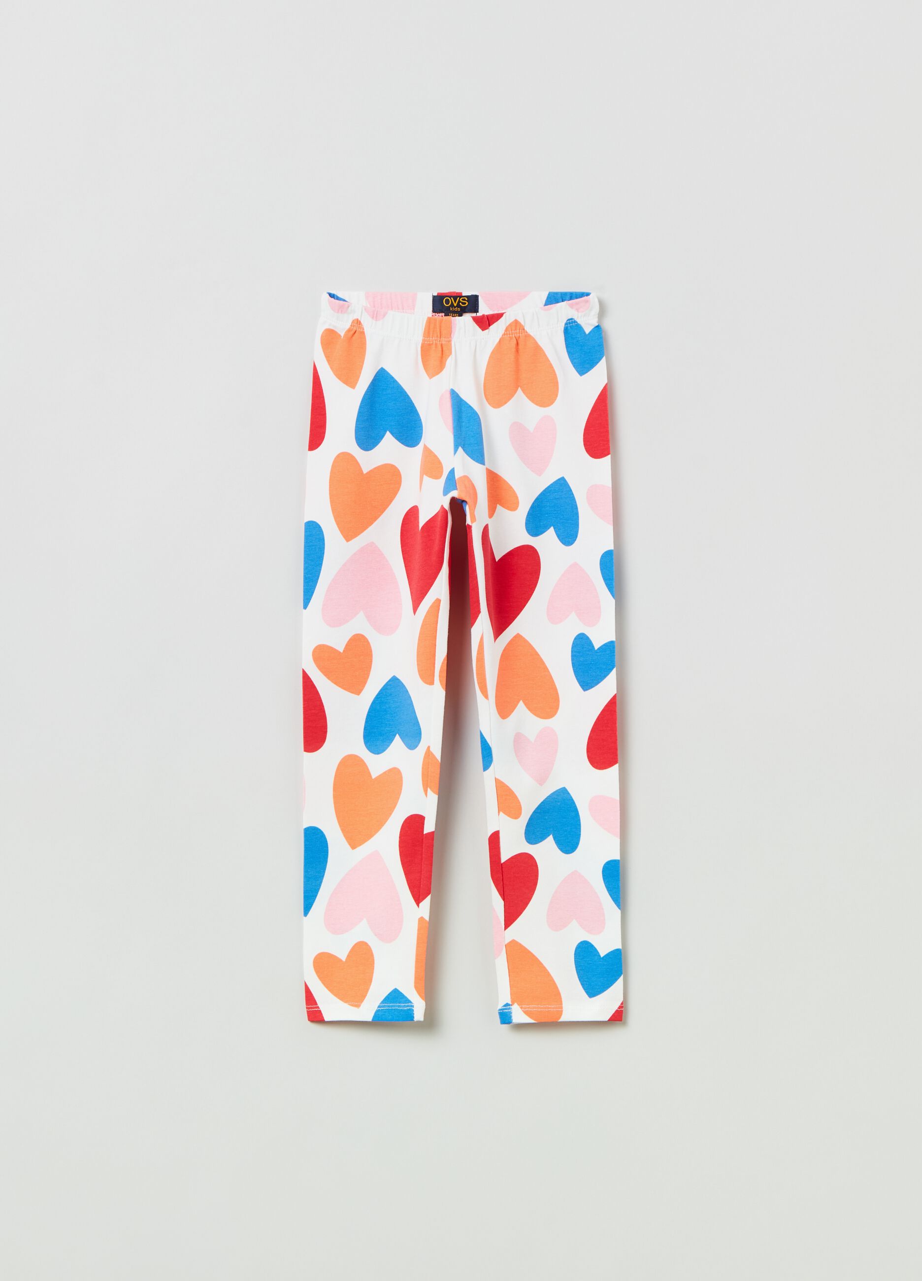 Stretch cotton leggings with print