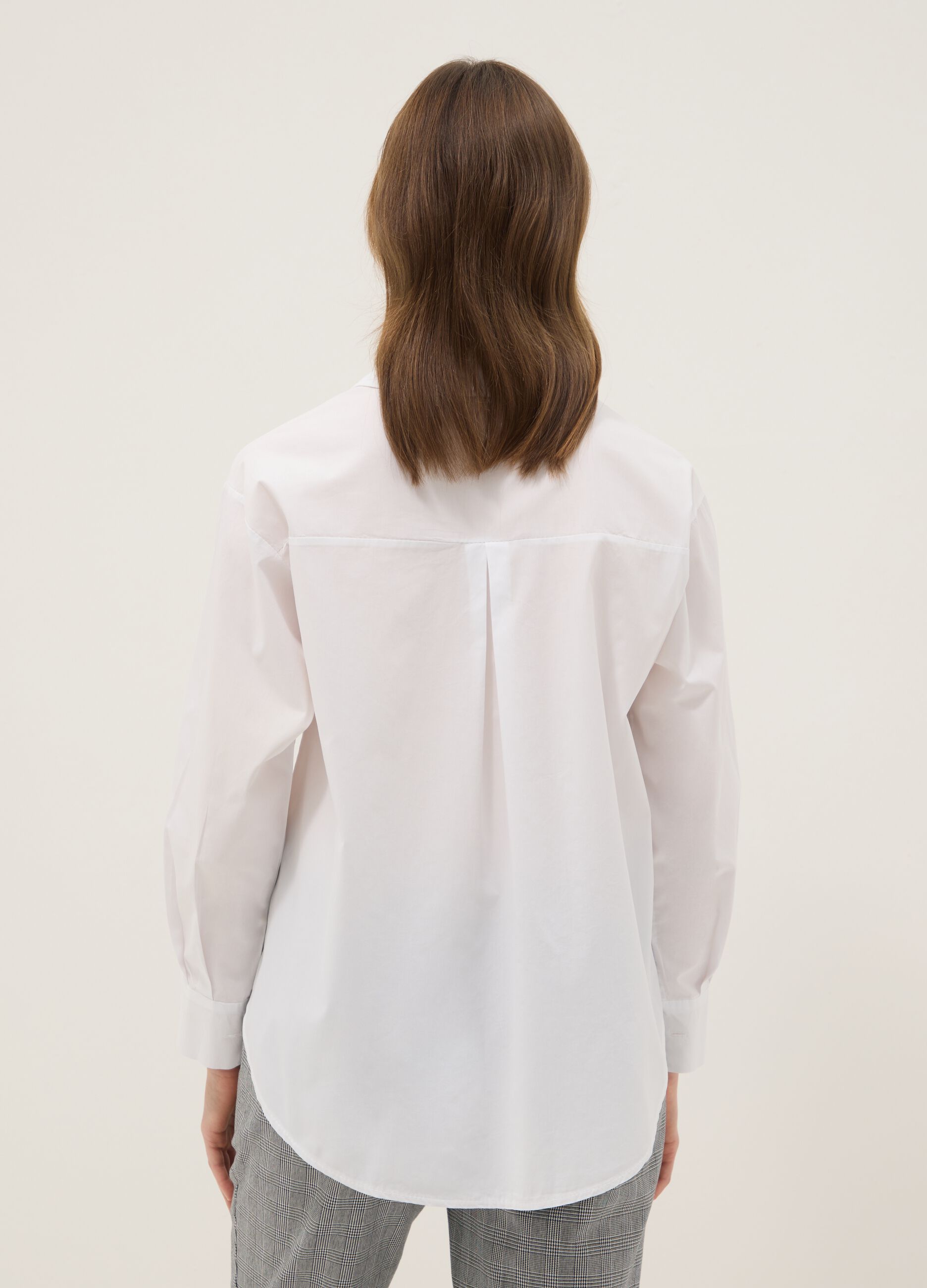 White pure cotton slim-fit shirt