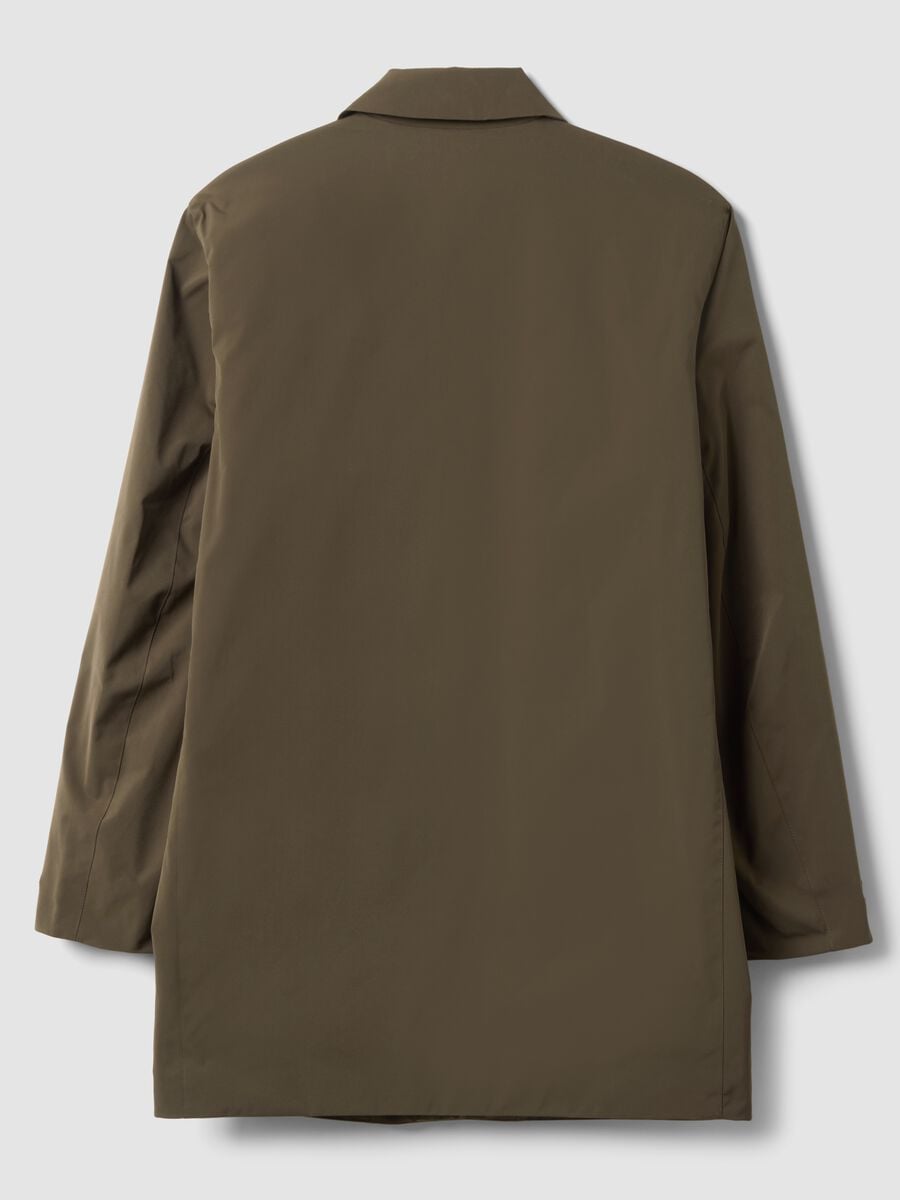 Gabardina impermeable marr&oacute;n larga de corte regular_6