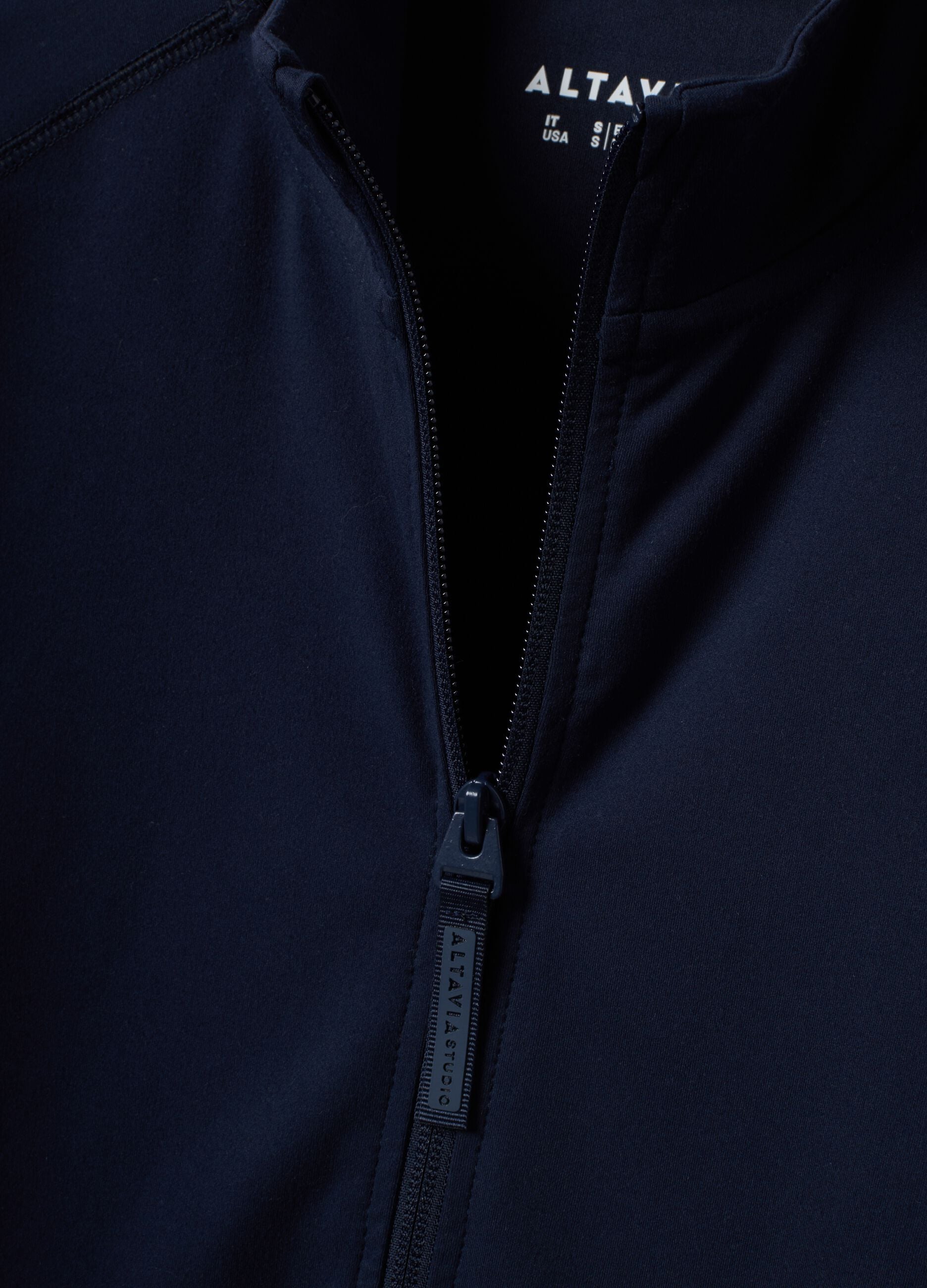 Blue fitted full-zip in stretch fabric ALTAVIA STUDIO