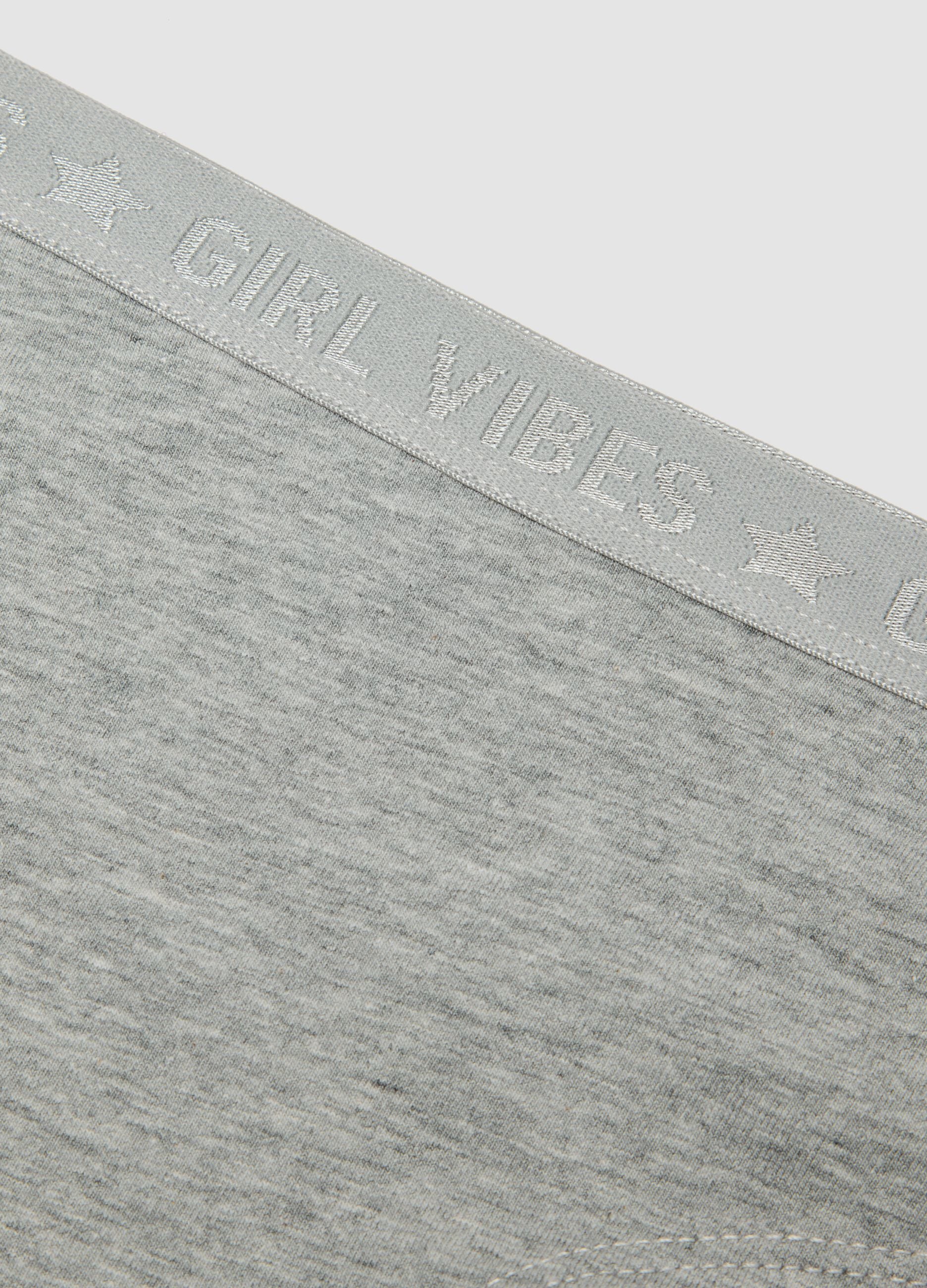 Slip culotte grigie in cotone organico elasticizzato