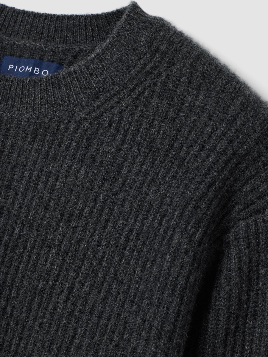 Grey pure cashmere ribbed jumper, regular fit_1