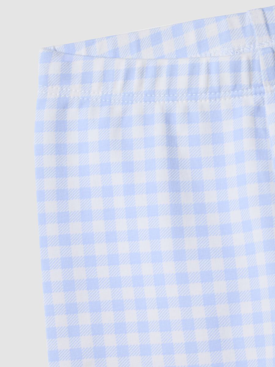 Girls&rsquo; multicolour checked slim-fit leggings in stretch cotton_2