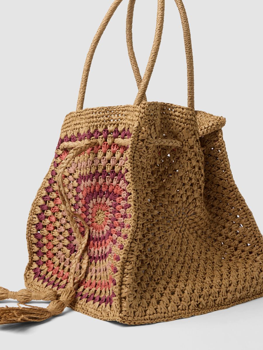 Brown paper-fibre crochet shopper bag_2