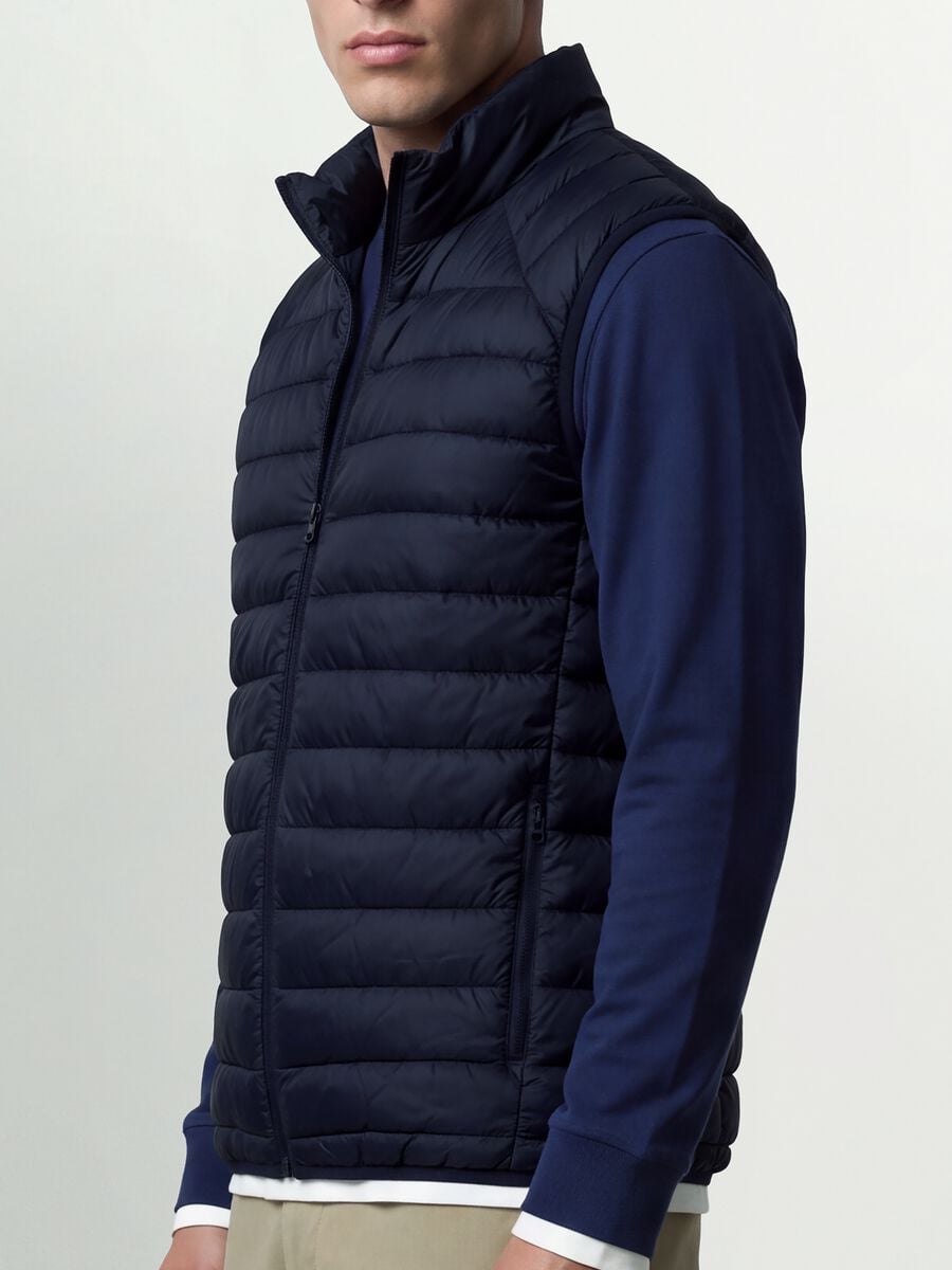 Ultralight Steppweste in Blau mit Rei&szlig;verschluss_3