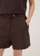 Brown regular-fit shorts in a viscose, cotton and linen blend_4