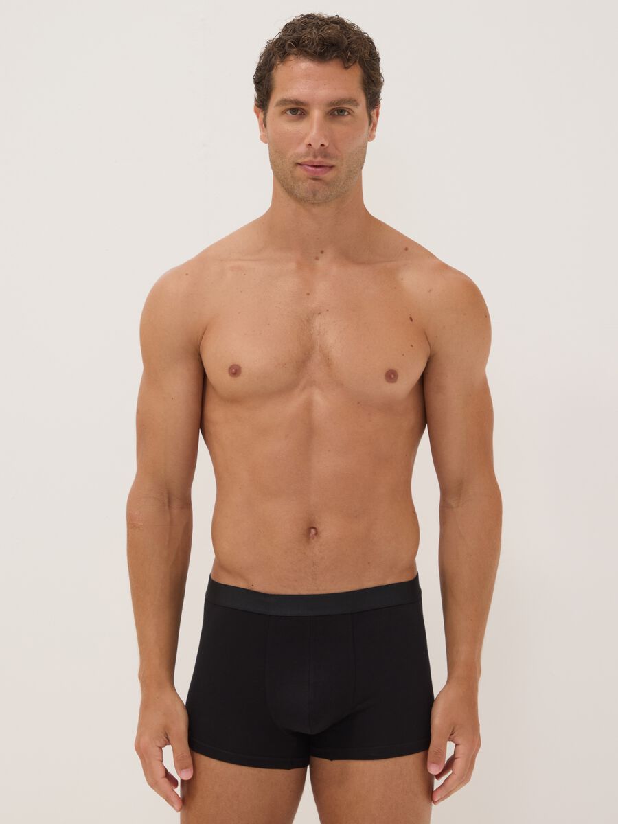 Five-pack of black stretch organic cotton boxers_0