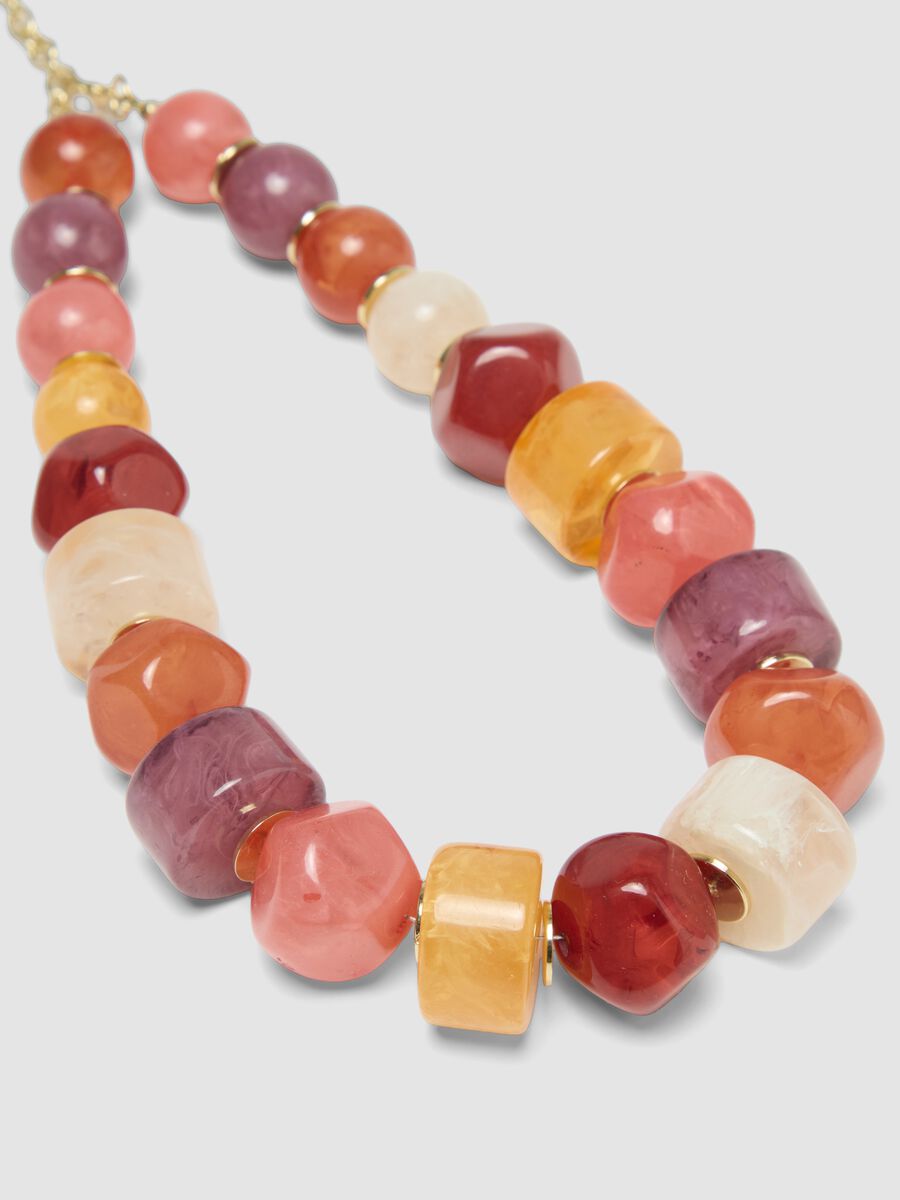 Multicolour Resin Pearl Necklace with Adjustable Clasp_1