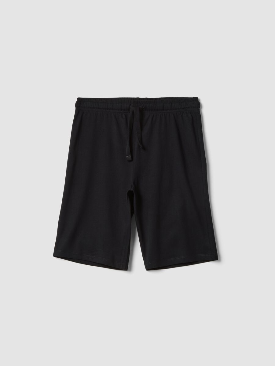 Boys&rsquo; black regular-fit shorts in 100% organic cotton_0