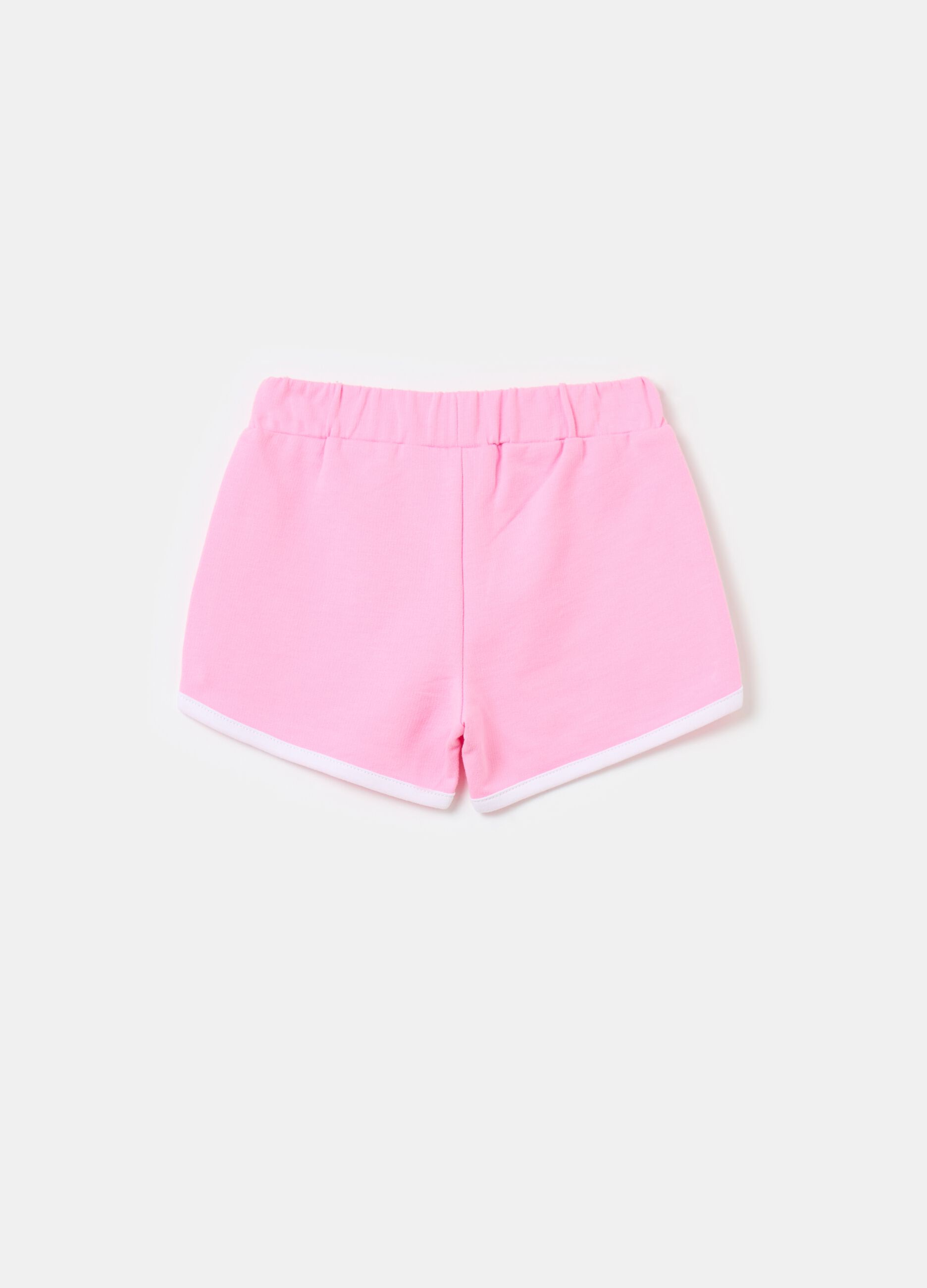 Plush shorts with contrasting colour trims