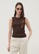 D&eacute;bardeur marron ajust&eacute; en coton stretch c&ocirc;tel&eacute;_2