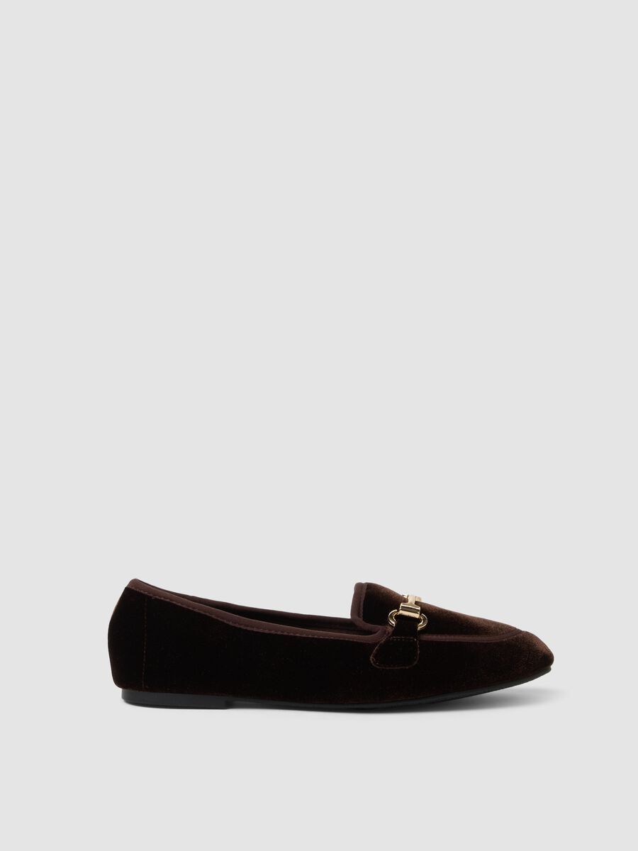 Brown loafers with gold-tone horsebit_0