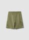 Green pure cotton Bermuda shorts with elasticated waist_1