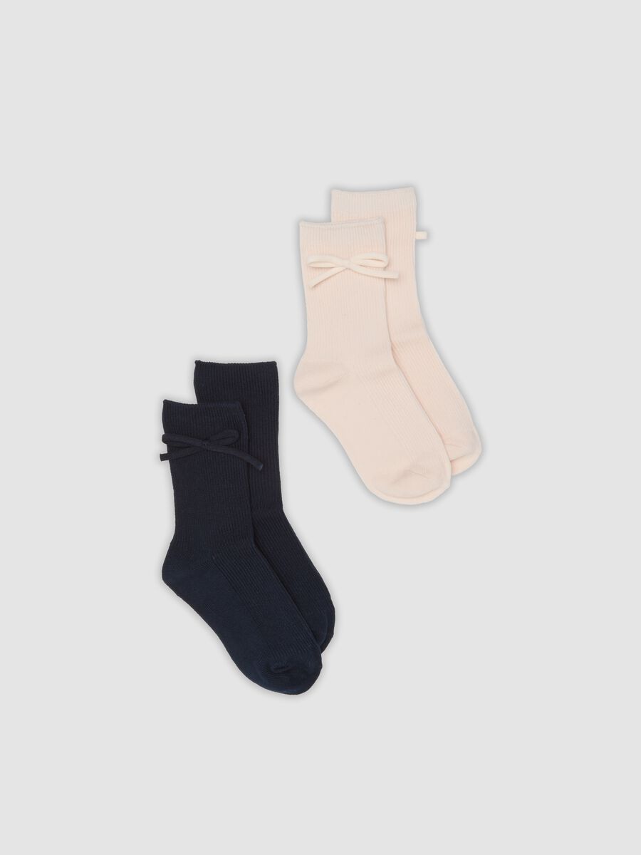 2er-Pack kurze Midi-Socken aus elastischer Bio-Baumwolle mit Schleife_0