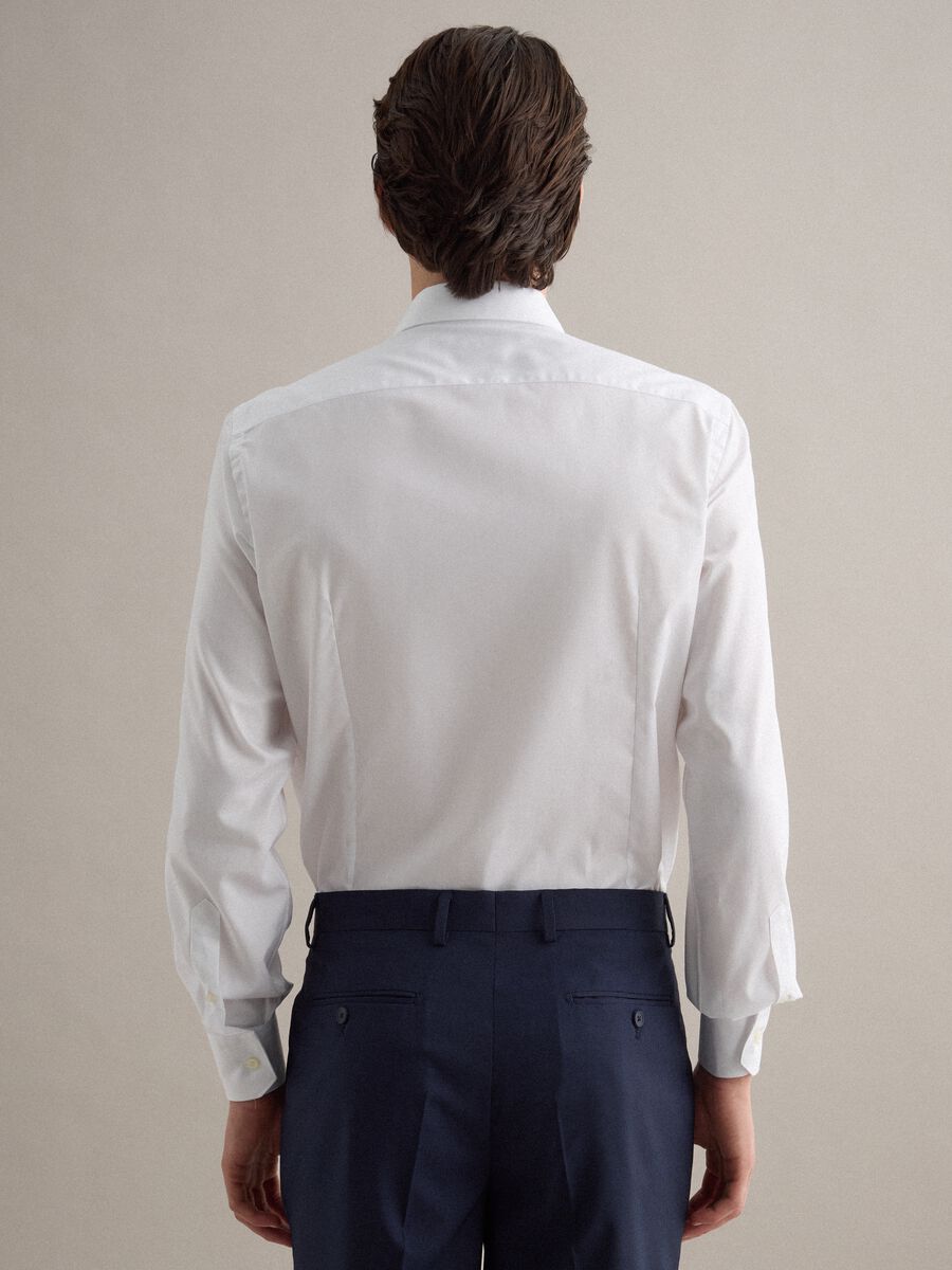 White pure cotton slim fit shirt_2