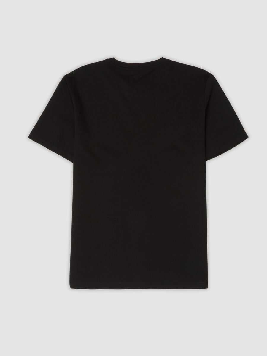 Black crew-neck T-shirt in pure mercerised cotton_2