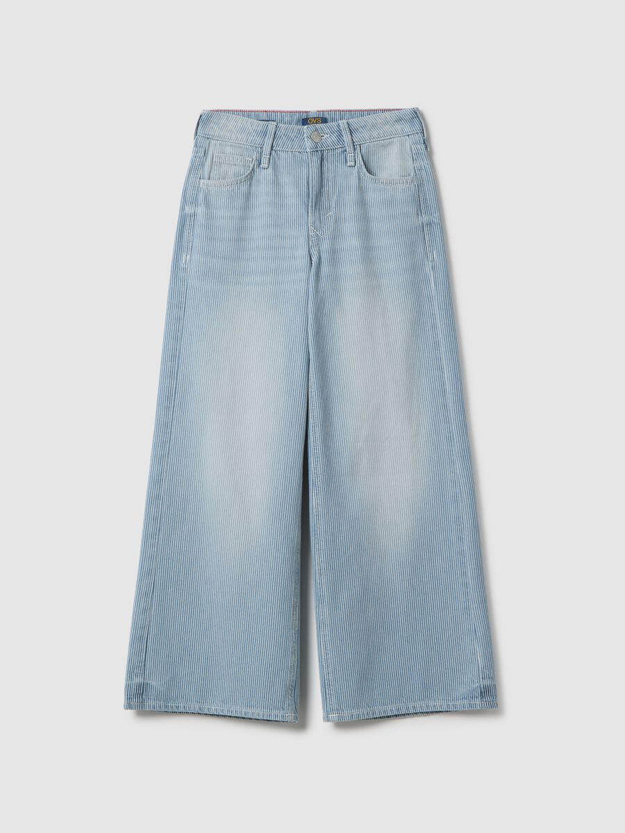 Girls' multicolour pure cotton wide leg trousers_3