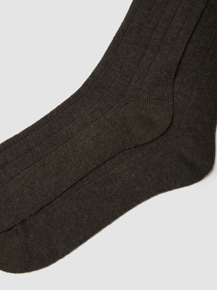Calze midi verdi in lana, viscosa e cashmere elasticizzati_1