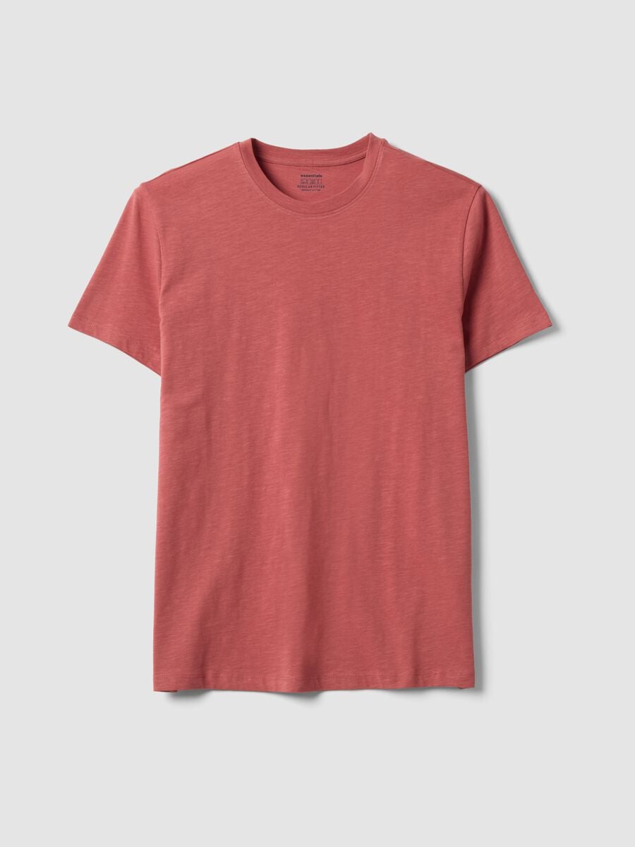 Pink pure cotton regular-fit short-sleeve T-shirt_4