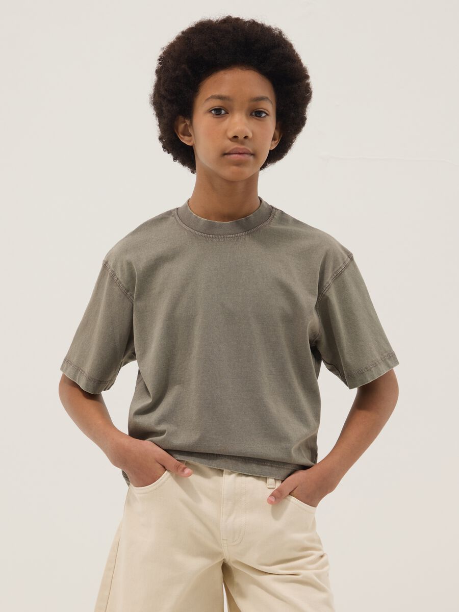 Oversize-Passform T-Shirt aus reiner Baumwolle f&uuml;r M&auml;dchen in Gr&uuml;n_0