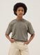 Girls' oversized fit green pure cotton T-shirt_0