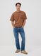 Brown pure cotton Peanuts print T-shirt, relaxed fit_1