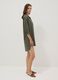 Green pure organic cotton kaftan with V-neck_1