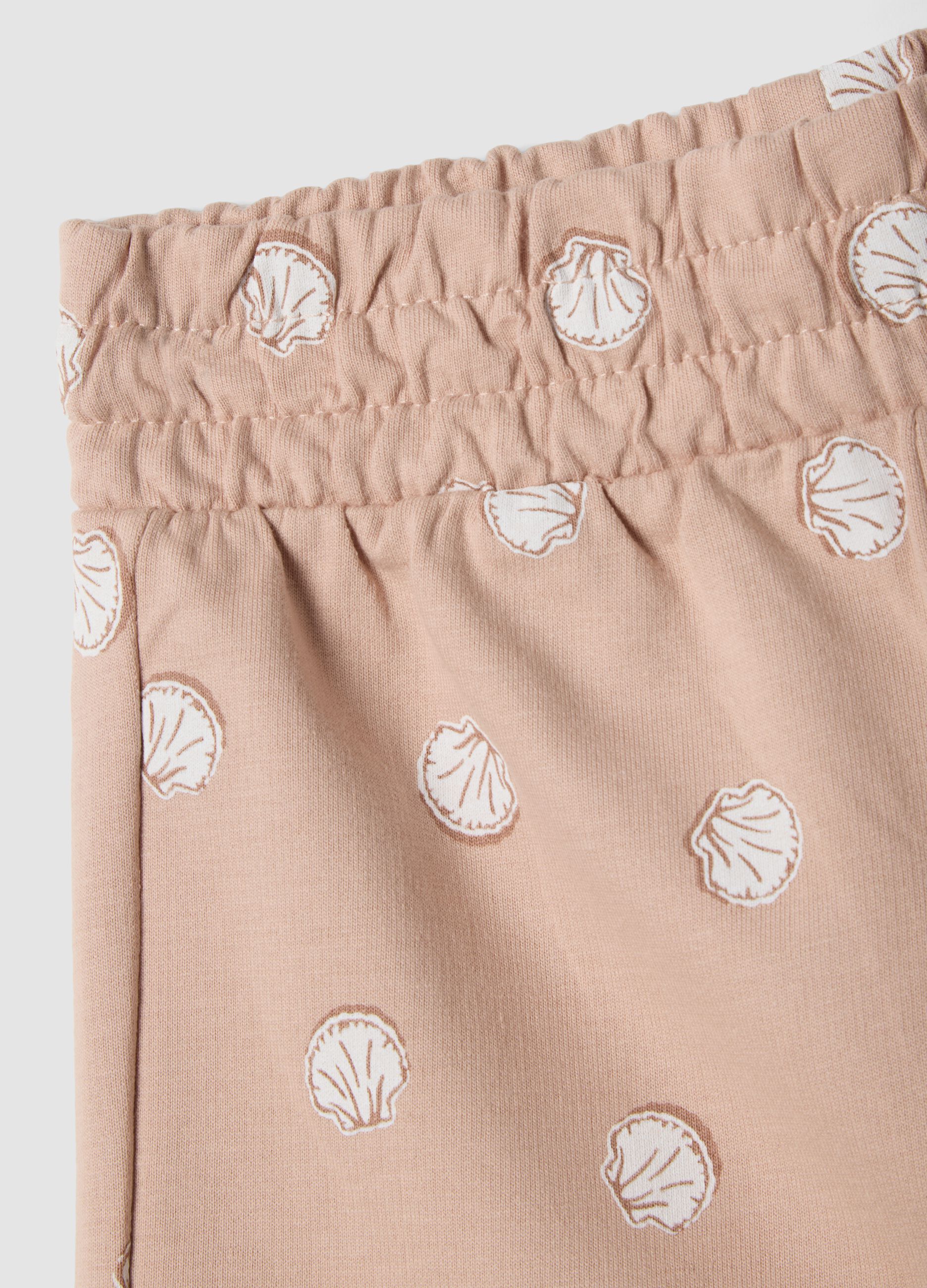 Cal&ccedil;&otilde;es cor-de-rosa em algod&atilde;o puro para menina com bolas