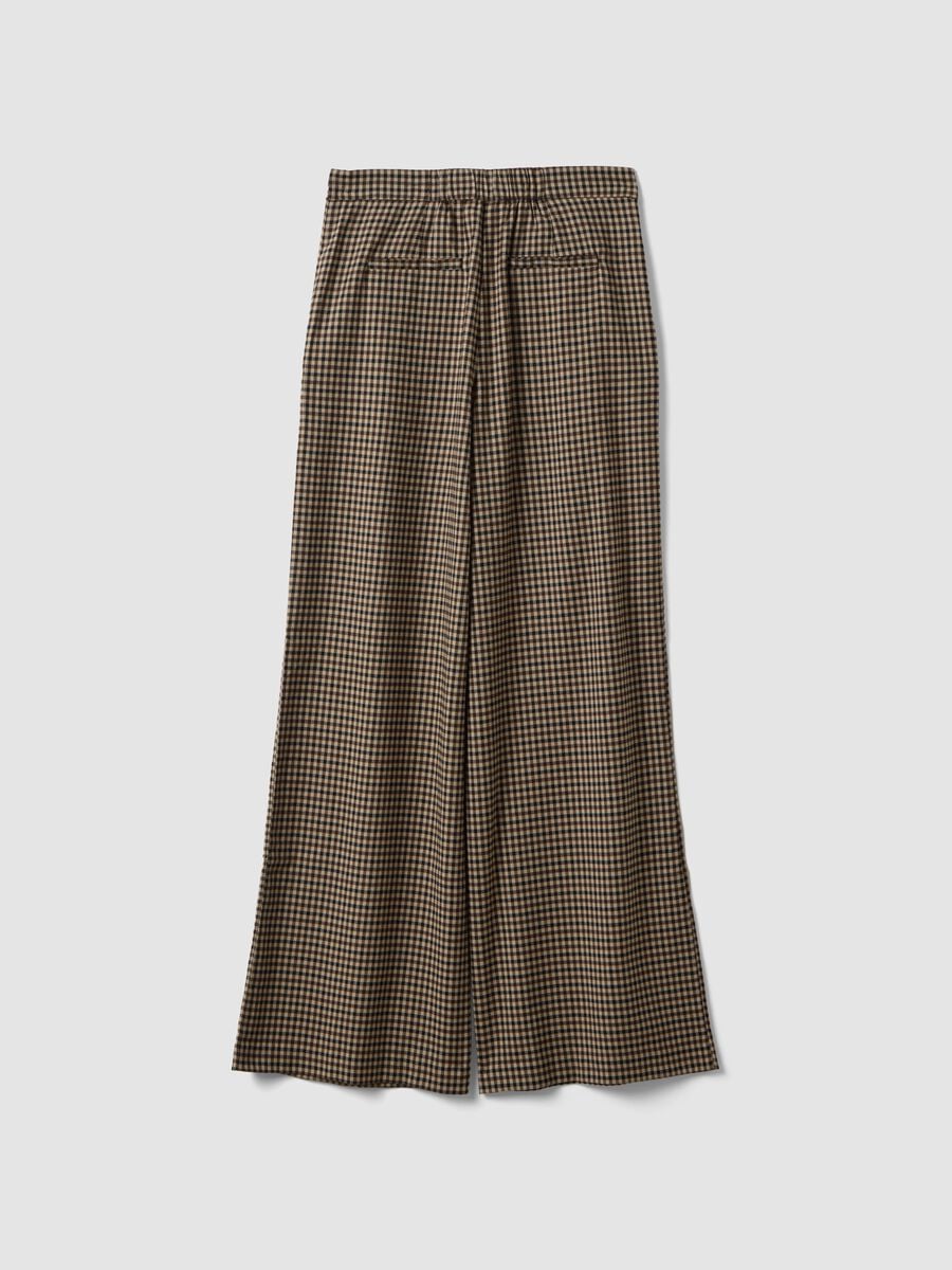 Pantaloni beige scuro e neri in viscosa e lana elasticizzata_2
