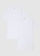 Twin Pack Pure Cotton White Regular Fit Deep V-neck T-shirts_4