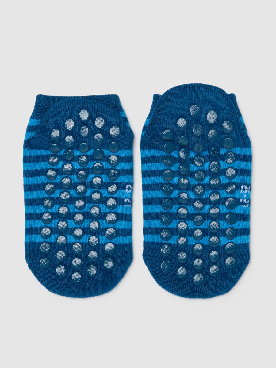 Children's multicolour striped anti-slip socks in cotton blend_2