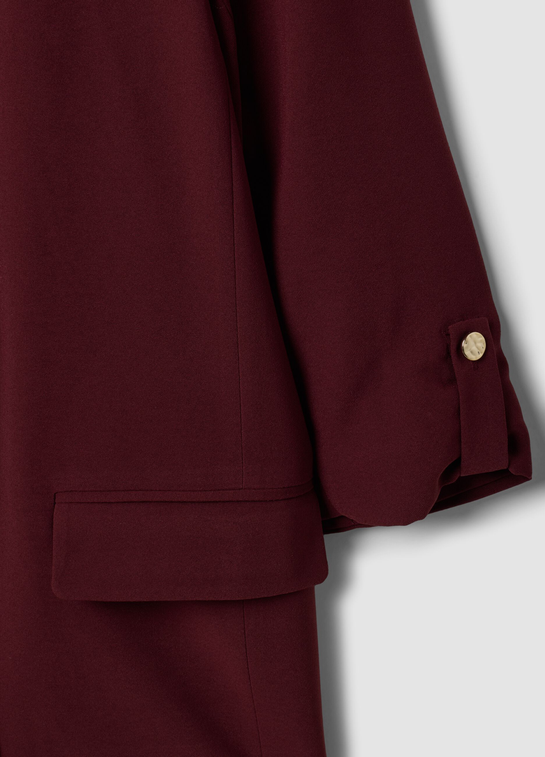 Red lined regular-fit blazer with classic lapels