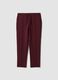 Red regular-fit stretch cotton trousers_0