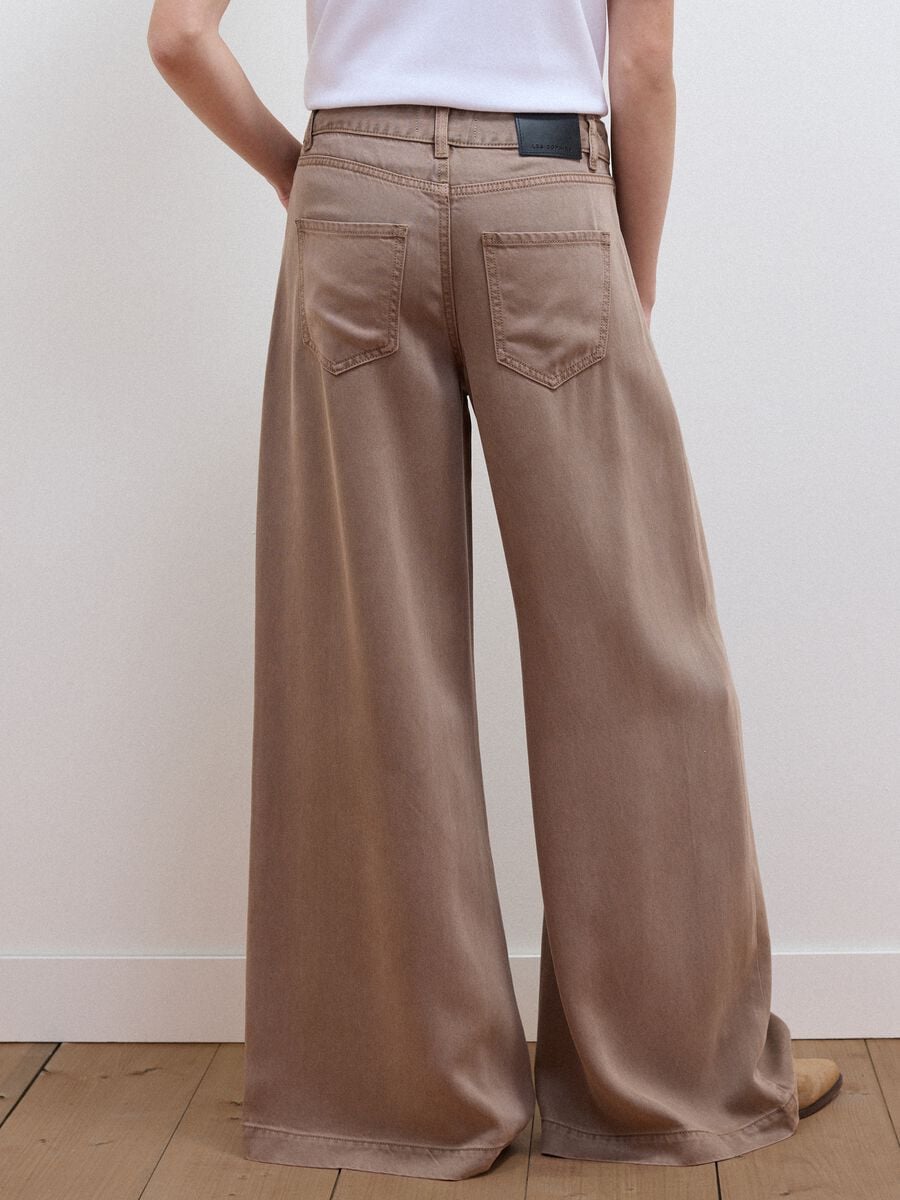 Brown wide-leg jeans in pure lyocell_2
