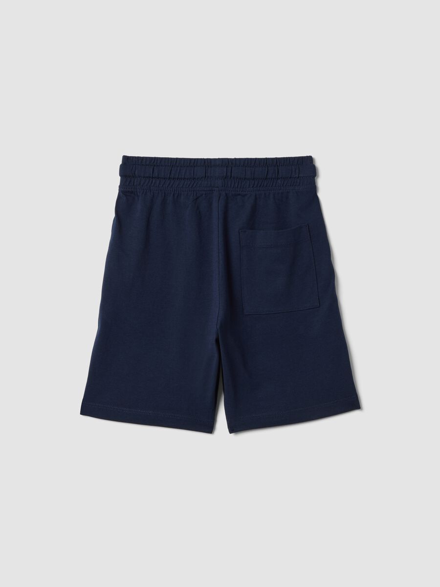 Boys' blue 100% cotton shorts, regular fit_1