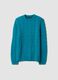 Maglia azzurra girocollo in misto lana con lavorazione jacquard_4