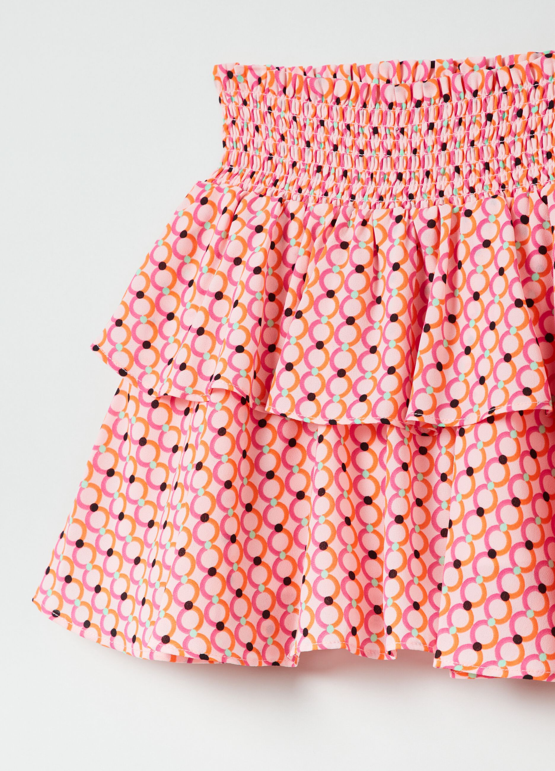 Tiered skirt with geometric print_2