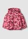 Mehrfarbige, gepolsterte M&auml;dchenjacke mit Blumenmuster und abnehmbarer Kapuze_0