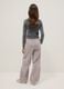 Girl's regular fit grey pure cotton cargo trousers_1