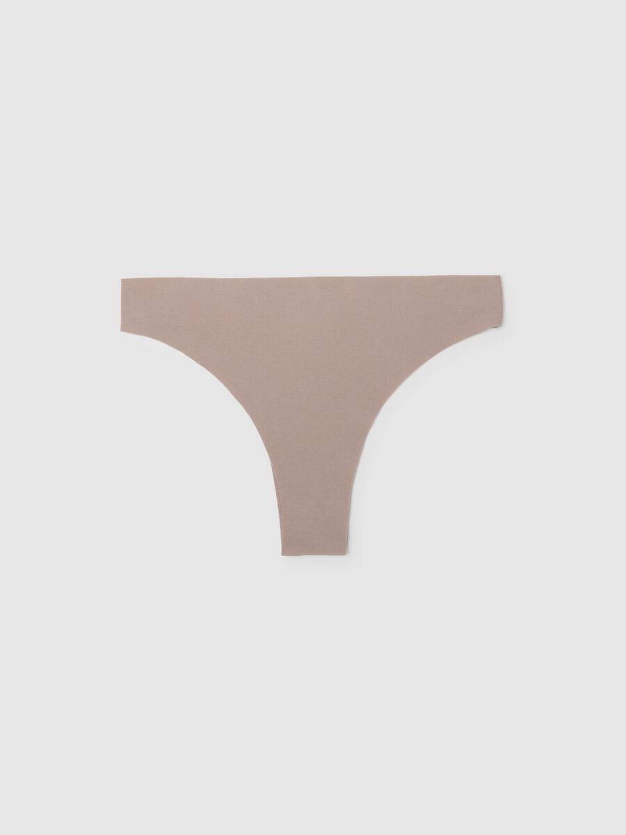 Beige stretch cotton Brazilian brief_4