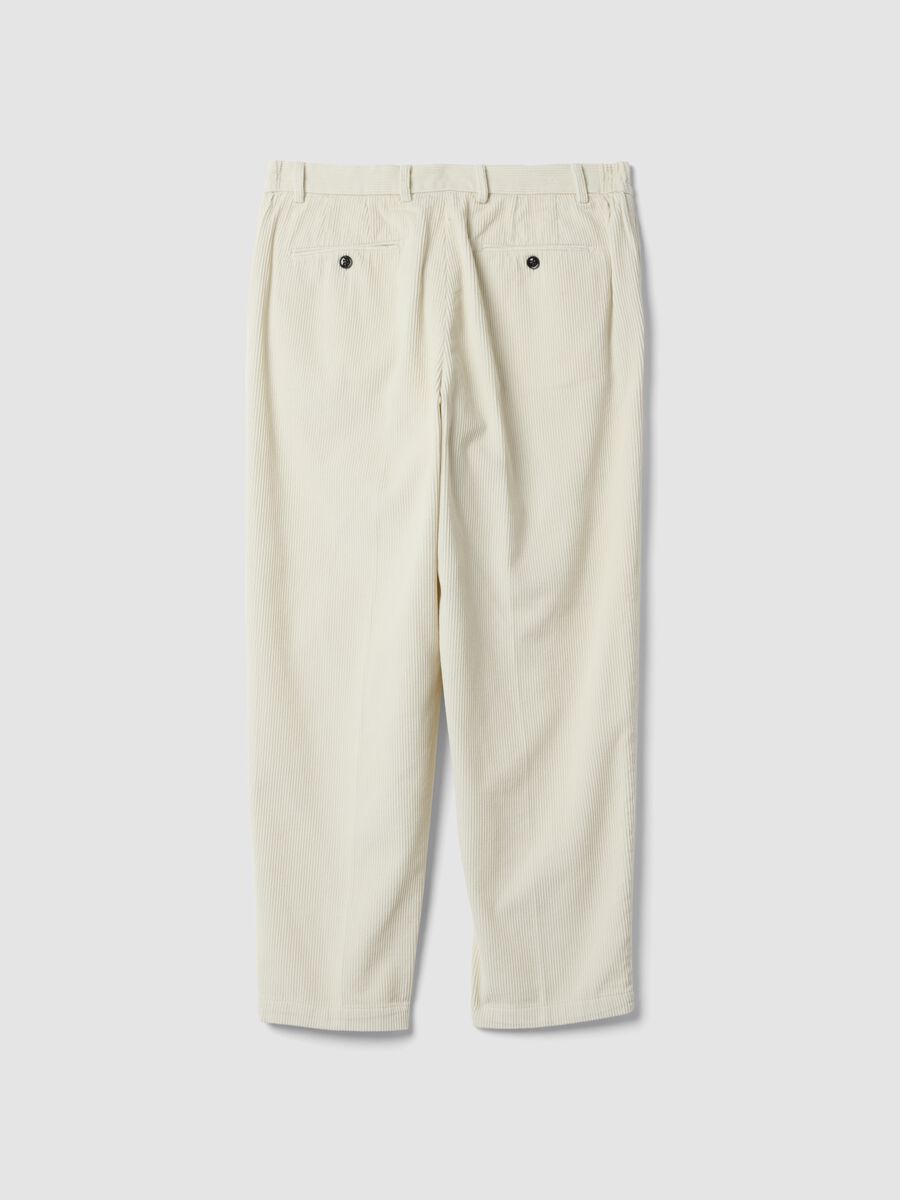 Pantaloni chino bianchi in puro cotone_2