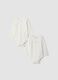 2-pack white organic cotton crew-neck bodysuits for baby girl_0