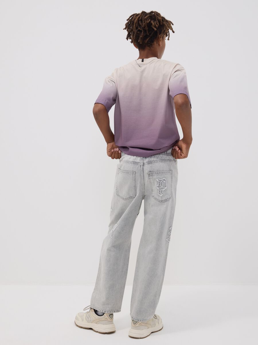 Jean denim gris 100 % coton &agrave; taille &eacute;lastiqu&eacute;e pour gar&ccedil;on, coupe skater_2