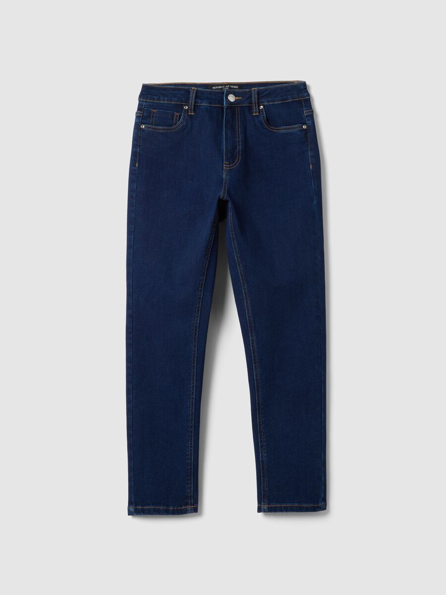 Blue skinny jeans in stretch cotton and viscose_4