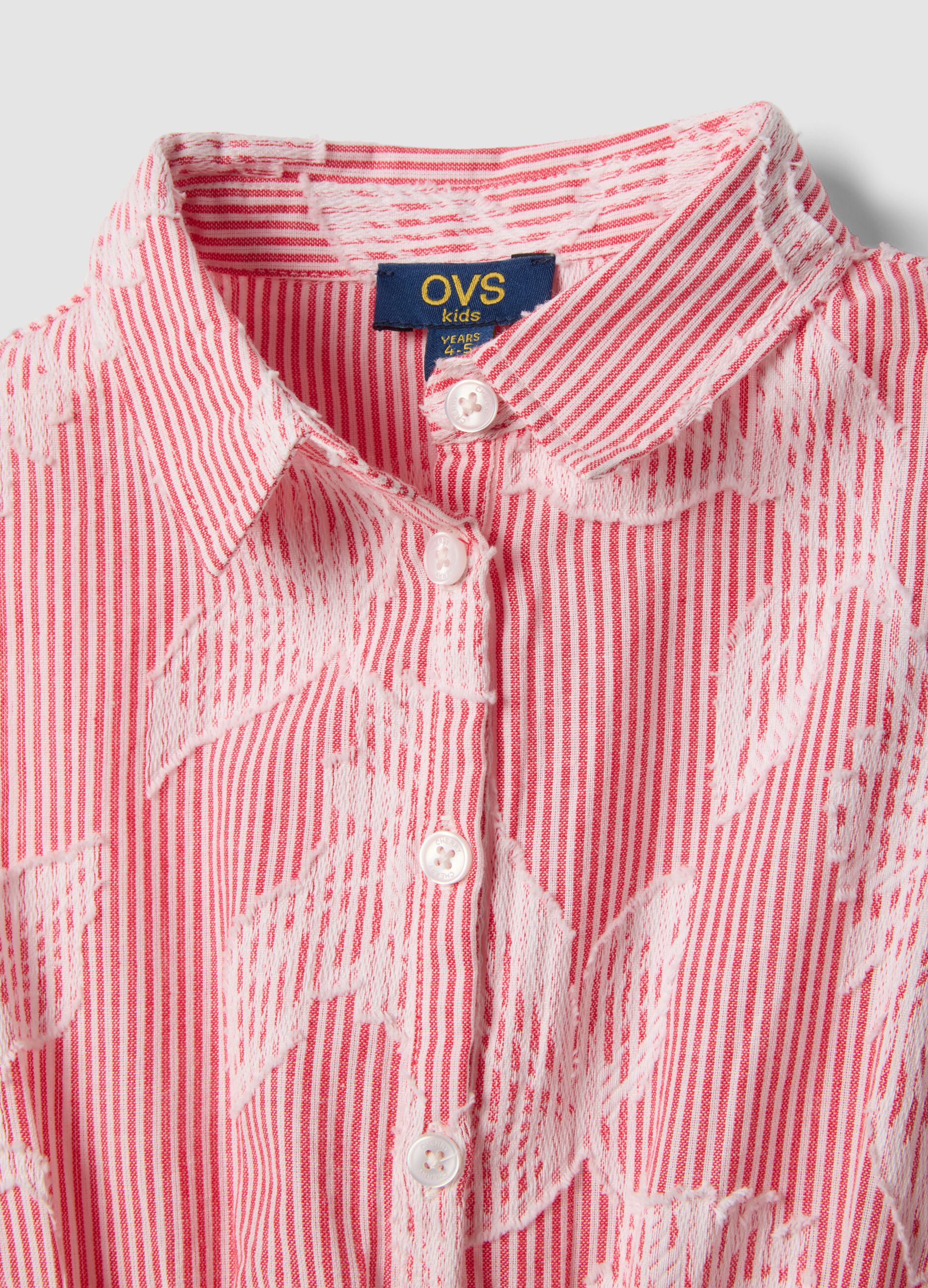 M&auml;dchenkleid aus reiner Baumwolle mit rosa Streifen