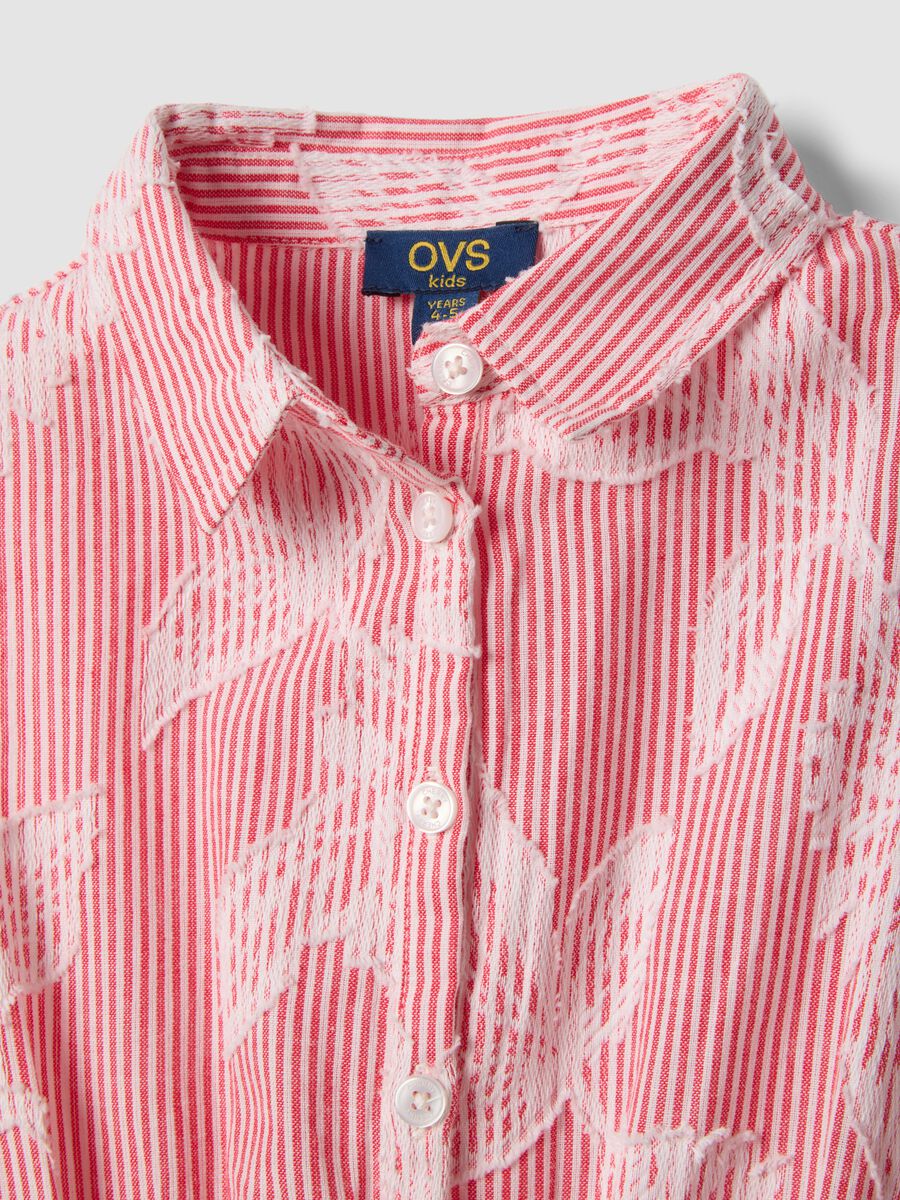 M&auml;dchenkleid aus reiner Baumwolle mit rosa Streifen_2